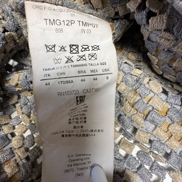 Armani Collezioni Women's Gray and Cream Striped Jacket - Picture 5 of 9